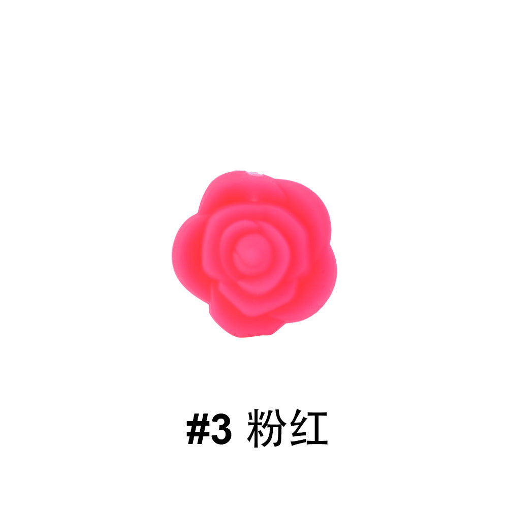 Cuentas de rosas de silicona de 50 piezas al por mayor