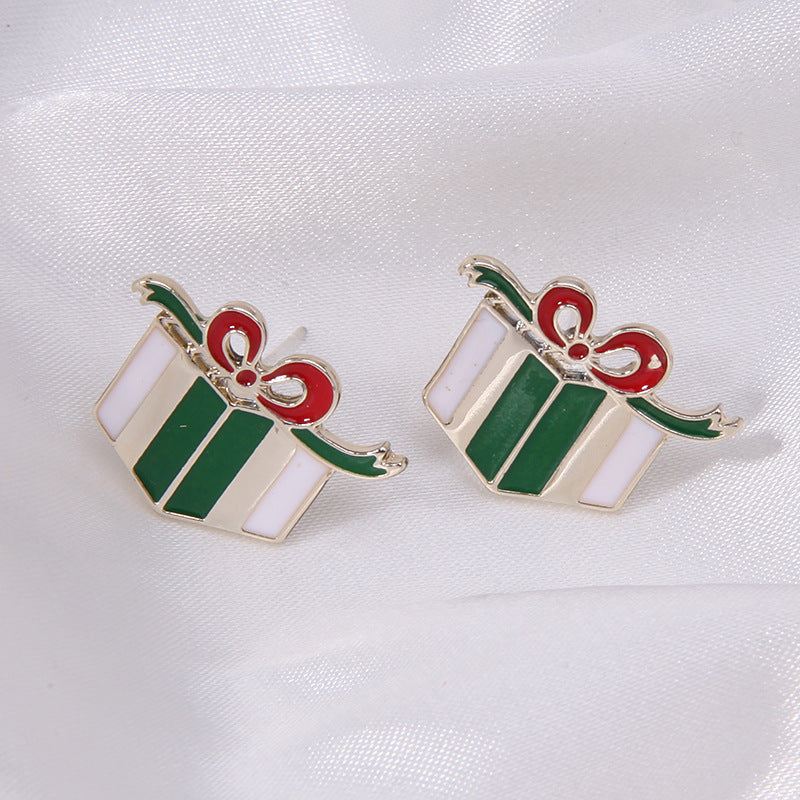 Wholesale Diamond Bell Snowflake Christmas Tree Earrings