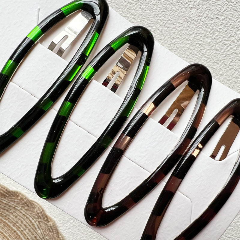 Wholesale 7cm Oval Black Turtle Shell Color Clip Water Drop Hair Accessories