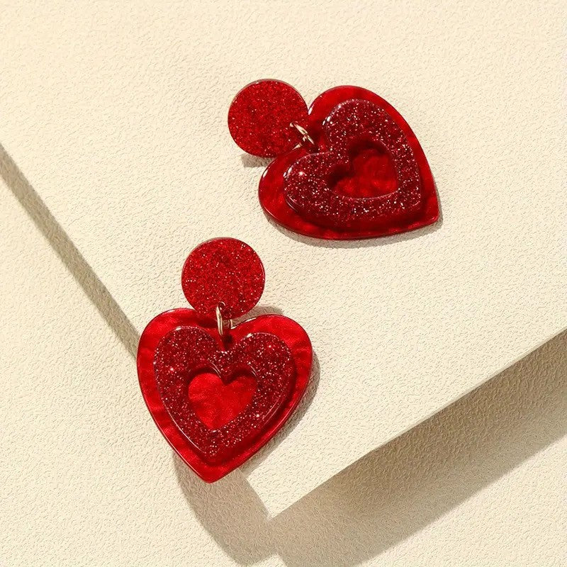 Wholesale Valentine's Day love earrings double layer love earrings