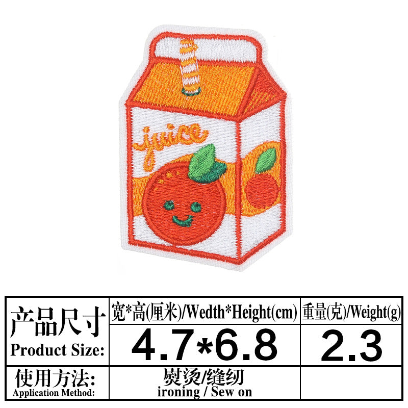 Wholesale Cloth Stickers French Fries Vase Computer Embroidery Stickers Skates Patch Stickers Garment Bag Decorative Appliques