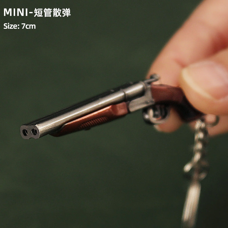 Wholesale Mini Metal Gun Model Keychain P90 S686 Dp-28 Alloy Pendant Small Decorative Toy Office Culture Metal Crafts