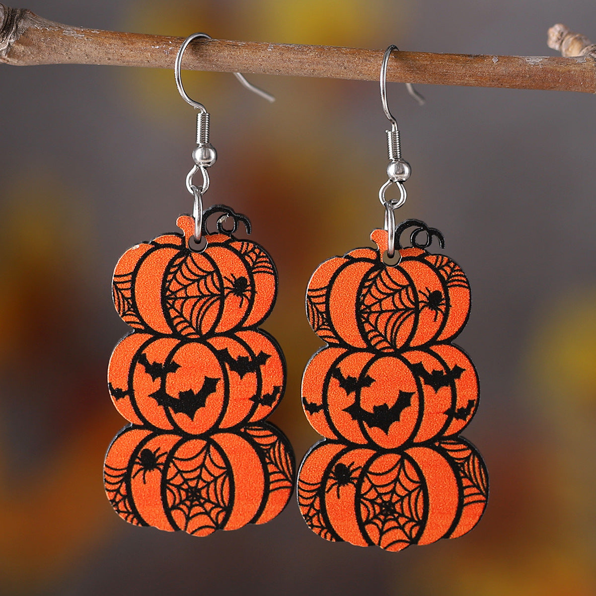 Wholesale  wooden gothic style double-sided earrings