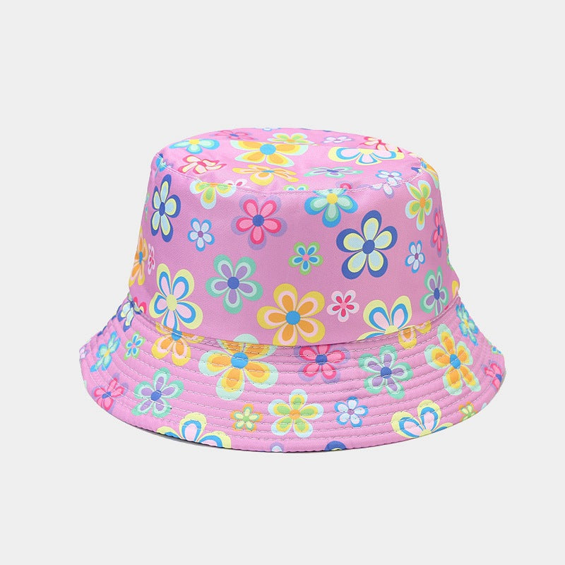Wholesale Flower Pattern Sun Protection Double-sided Bucket Hat
