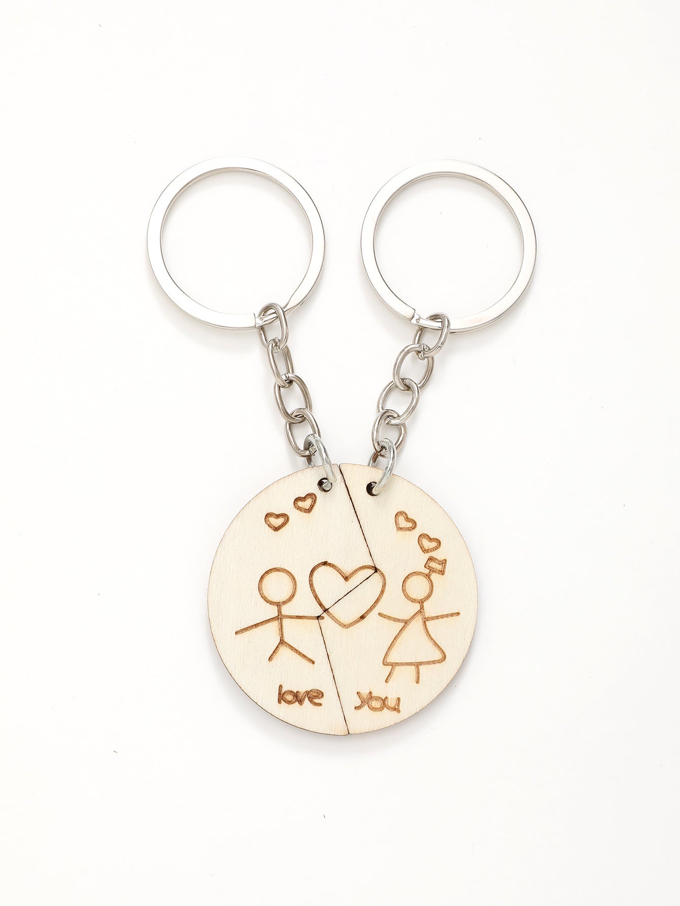 Wholesale Couple Gifts Wooden Clover Wooden Chips Laser Wooden Keychains