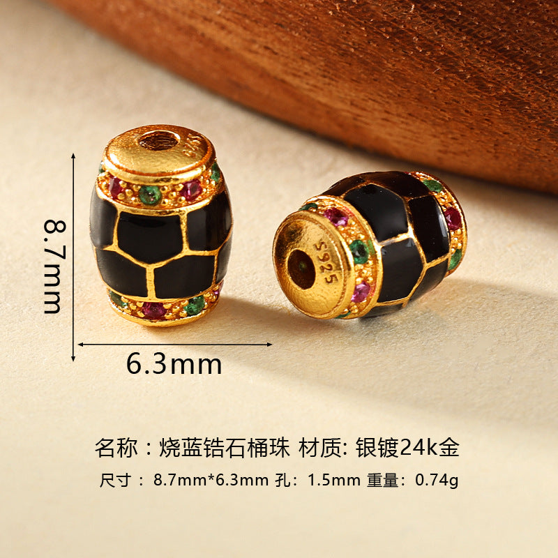 Wholesale DIY enamel multicolor barrel beads spacer beads
