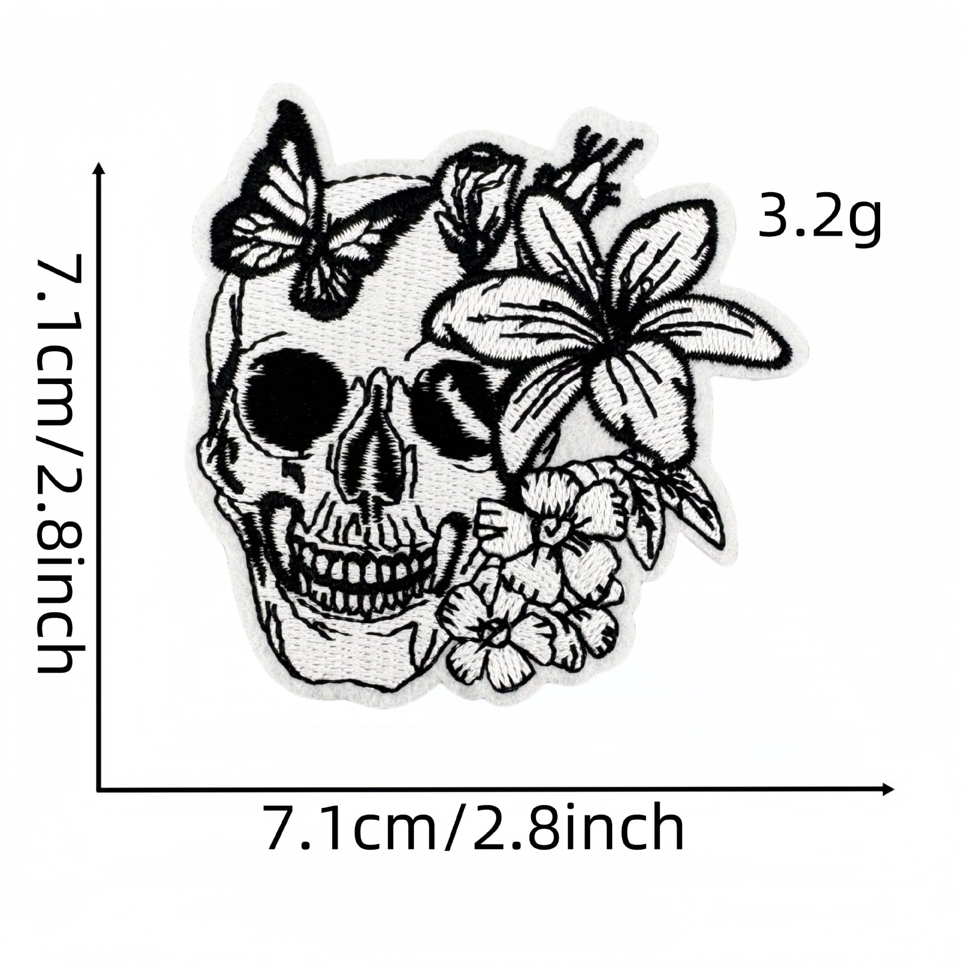 Wholesale Polyester Embroidered Patch Punk Horror Black White Chic DIY Decorative Accessory For Shoes Hats