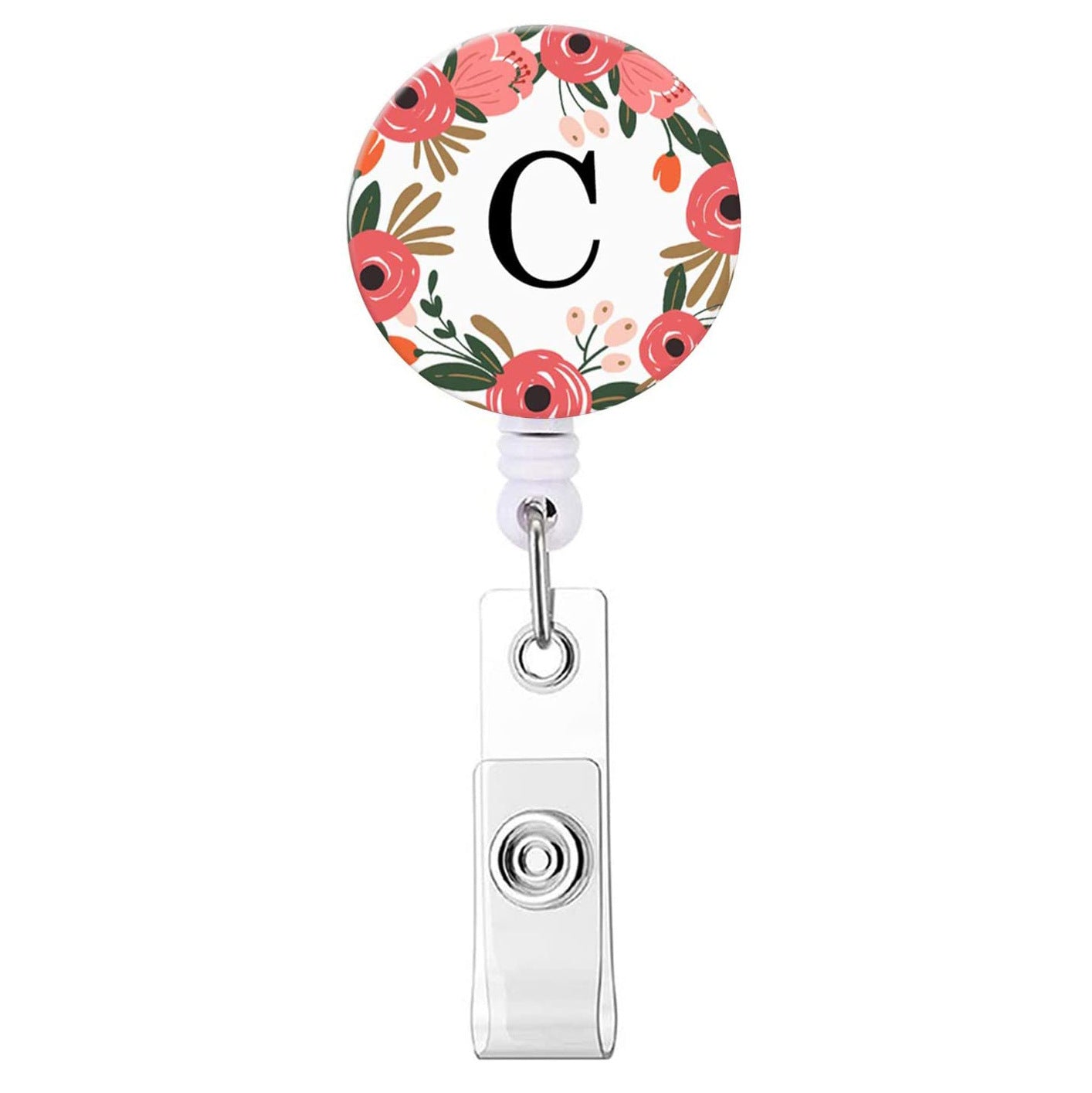 Wholesale English letter glue flower telescopic rotating easy to pull keychain