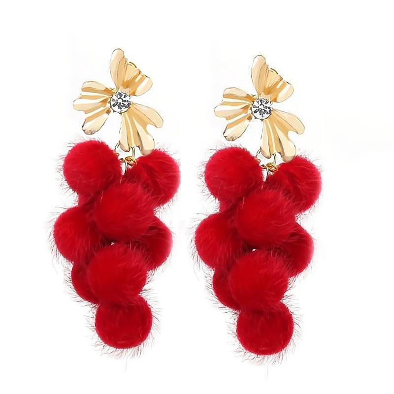 Wholesale Plush Long Tassel Earrings
