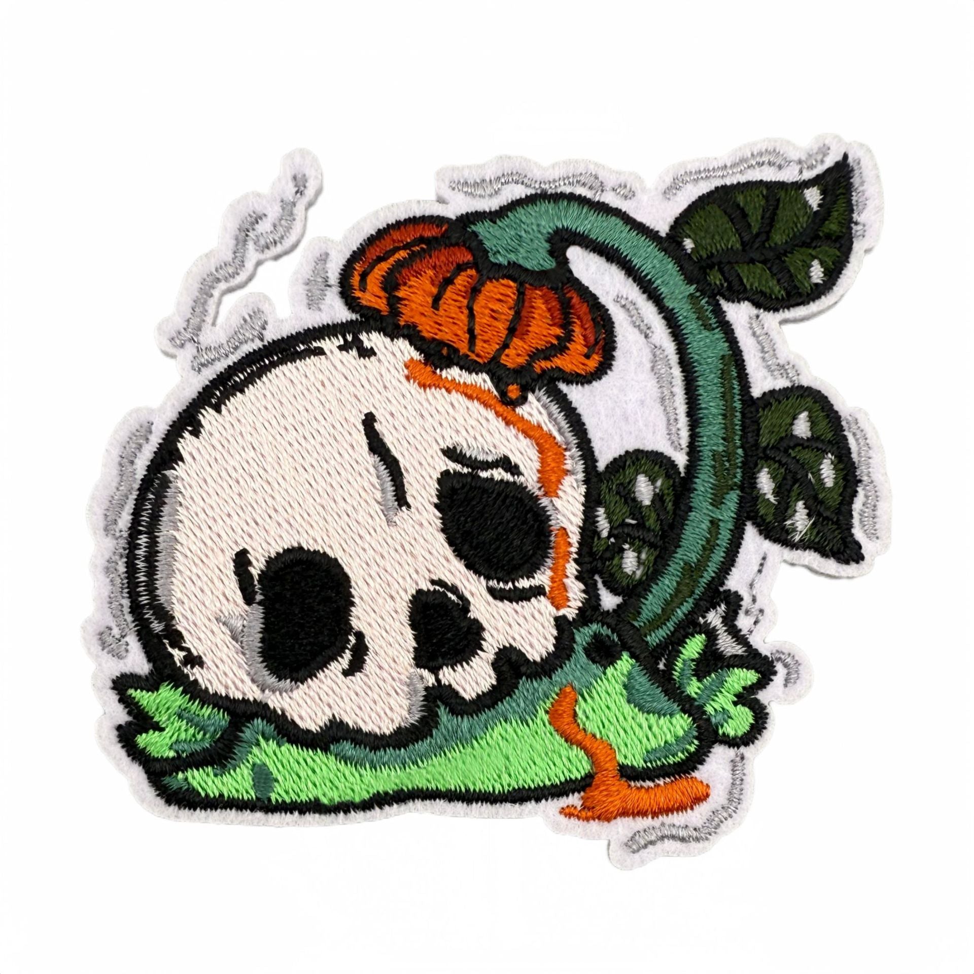 Wholesale Polyester Cartoon Skull Embroidered Patch Hot Melt Adhesive Backing DIY Clothing Bag Decorative Accessory Craft Supply