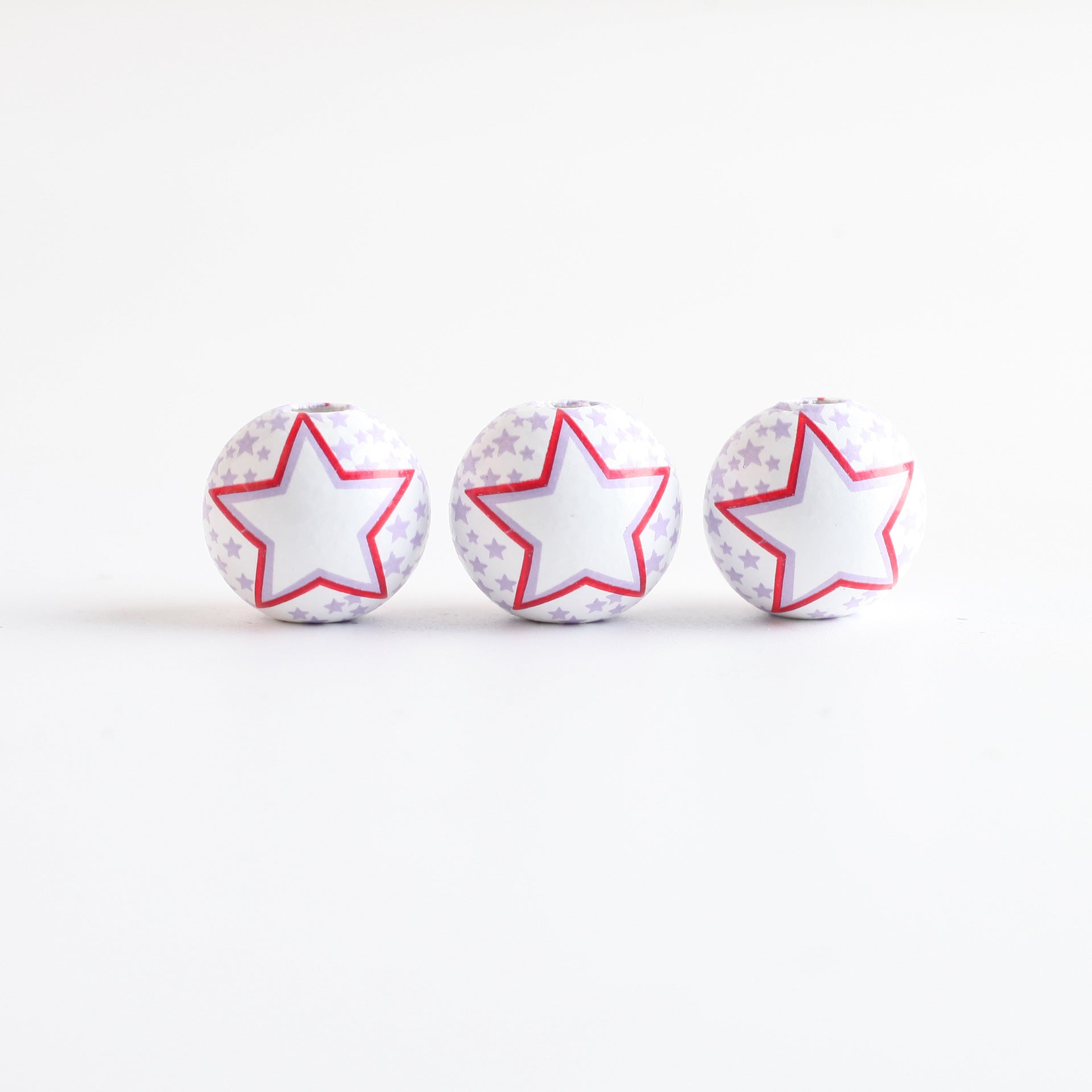 Wholesale of 10PCS/PACK Independence Day Wreath Printed Wooden Beads