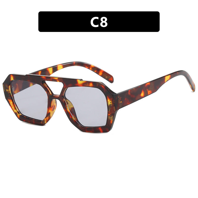 Wholesale of Irregular PC Sunglasses with Double Beams