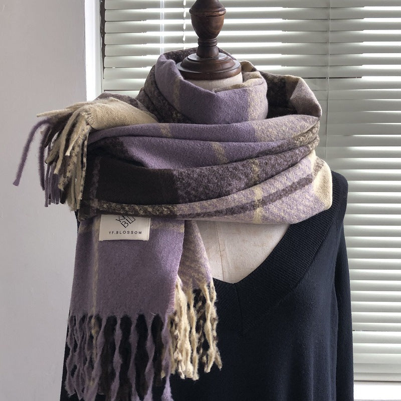 Wholesale Winter Thickened Warm Checked Scarves