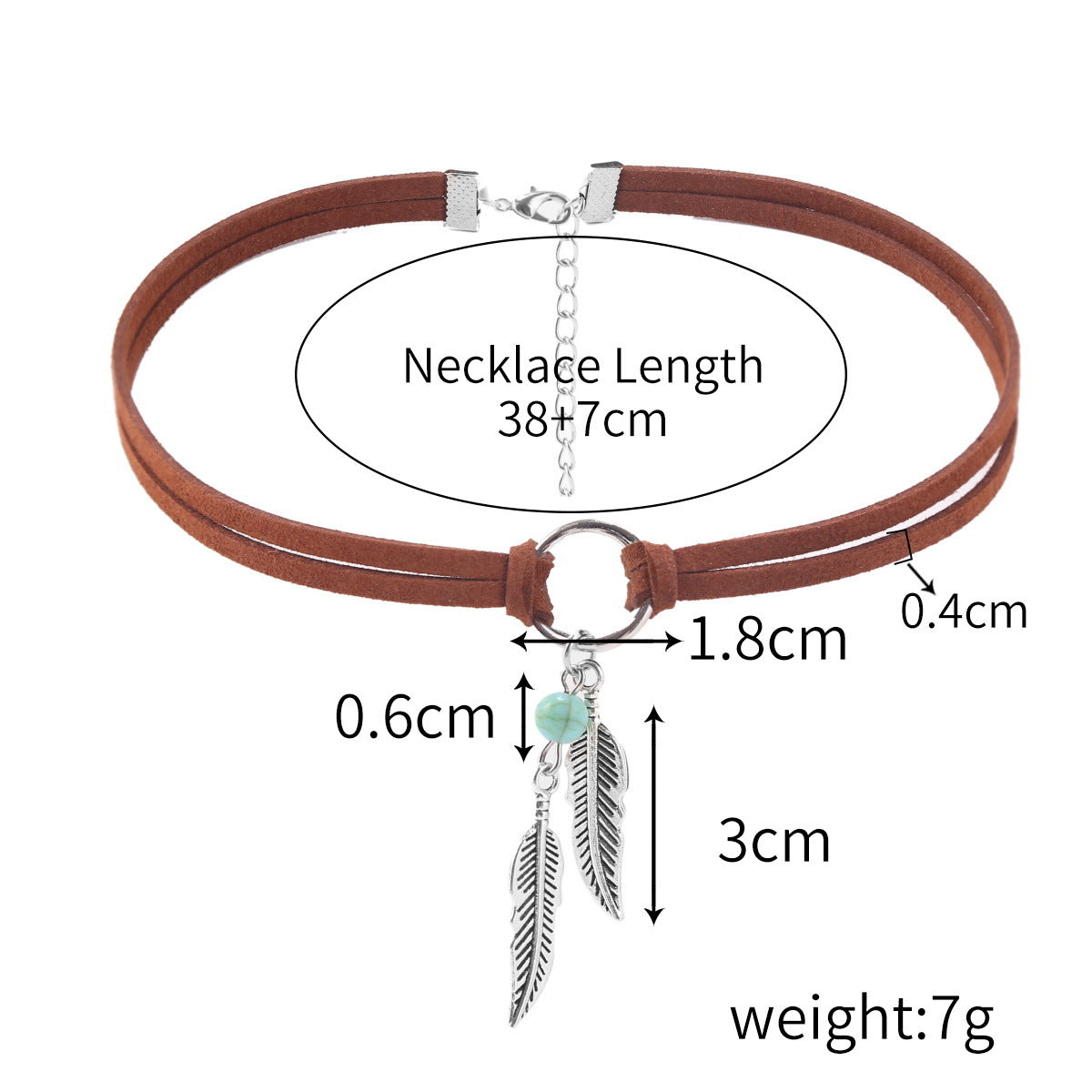 Wholesale Hot Selling Accessories Bohemian Turquoise Brown Leather Long Vintage Necklace