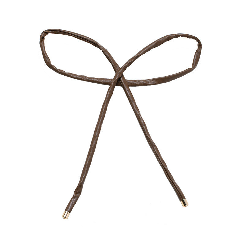 Wholesale Leather Outing Personality Temperament Simple Ribbon Tie Hairband
