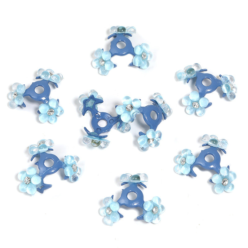 Wholesale 30pcs Heavy Point Drilled Resin Flower Center Hole Receptacle Acrylic Beads Spacer