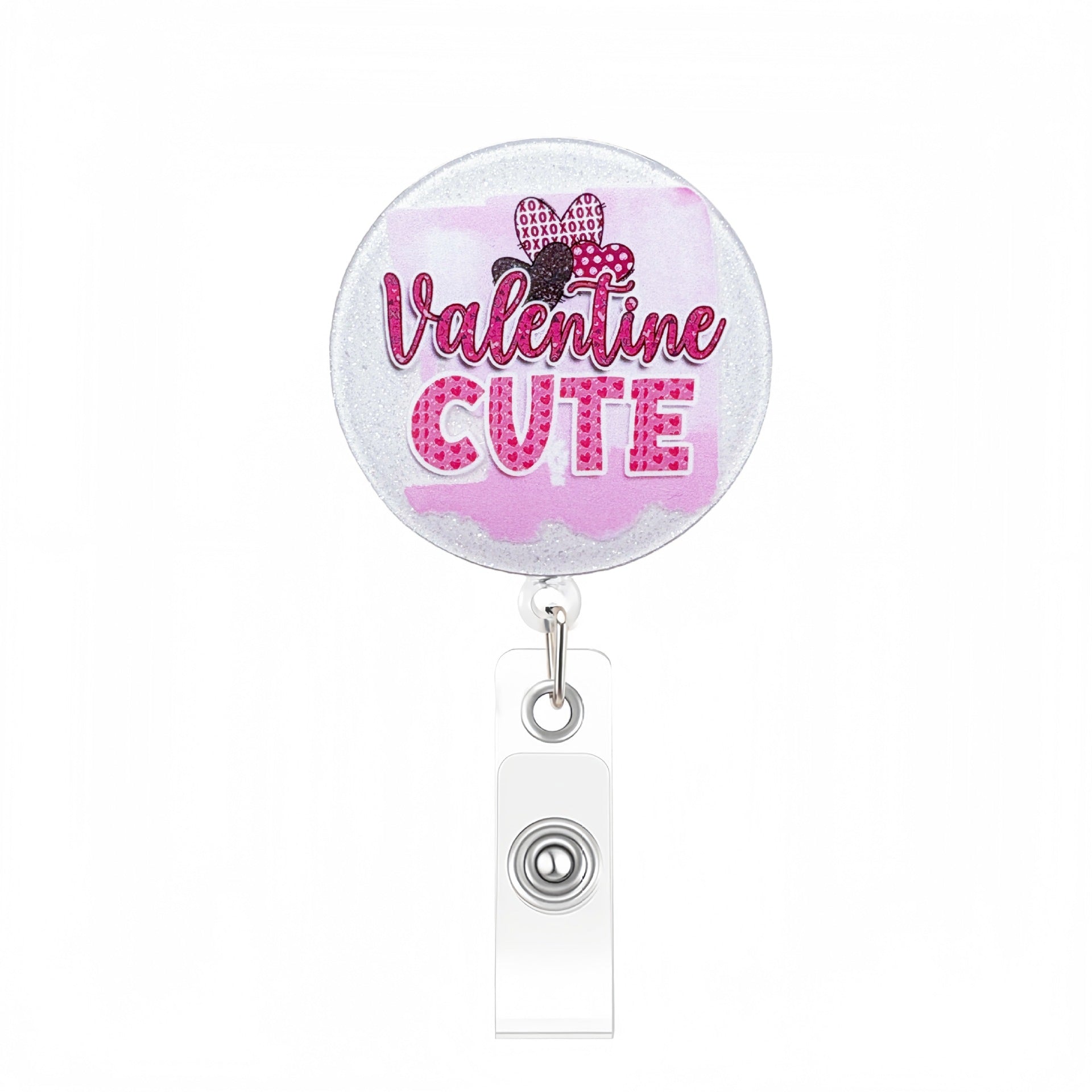 Wholesale  Acrylic Romantic Valentine' s Day  Retractable Badge Reel