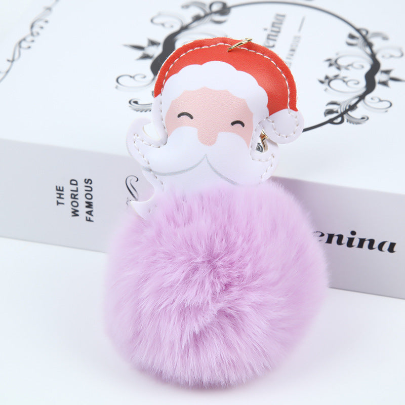Wholesale Christmas Plush Ball Santa Claus Plush Keychain