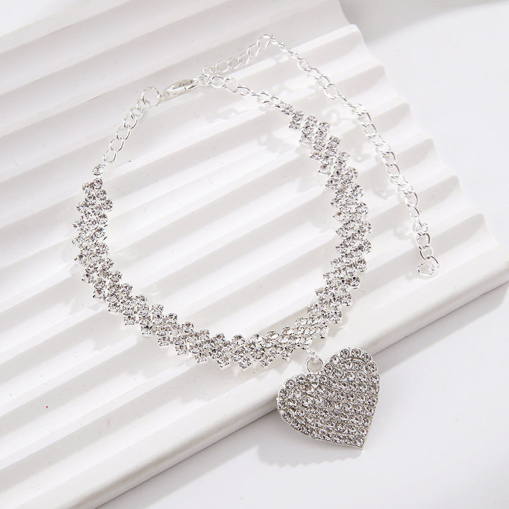 Wholesale Diamond-shaped Rhombus Love Anklets