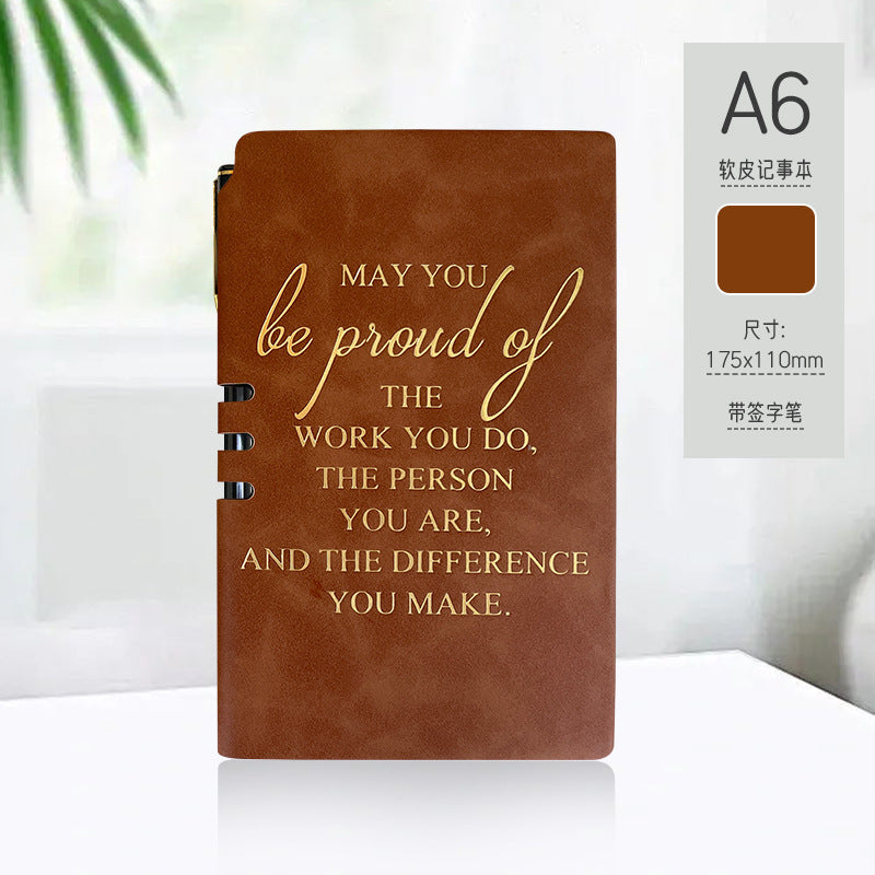Wholesale A6 notebook with leather cover,  small notebook