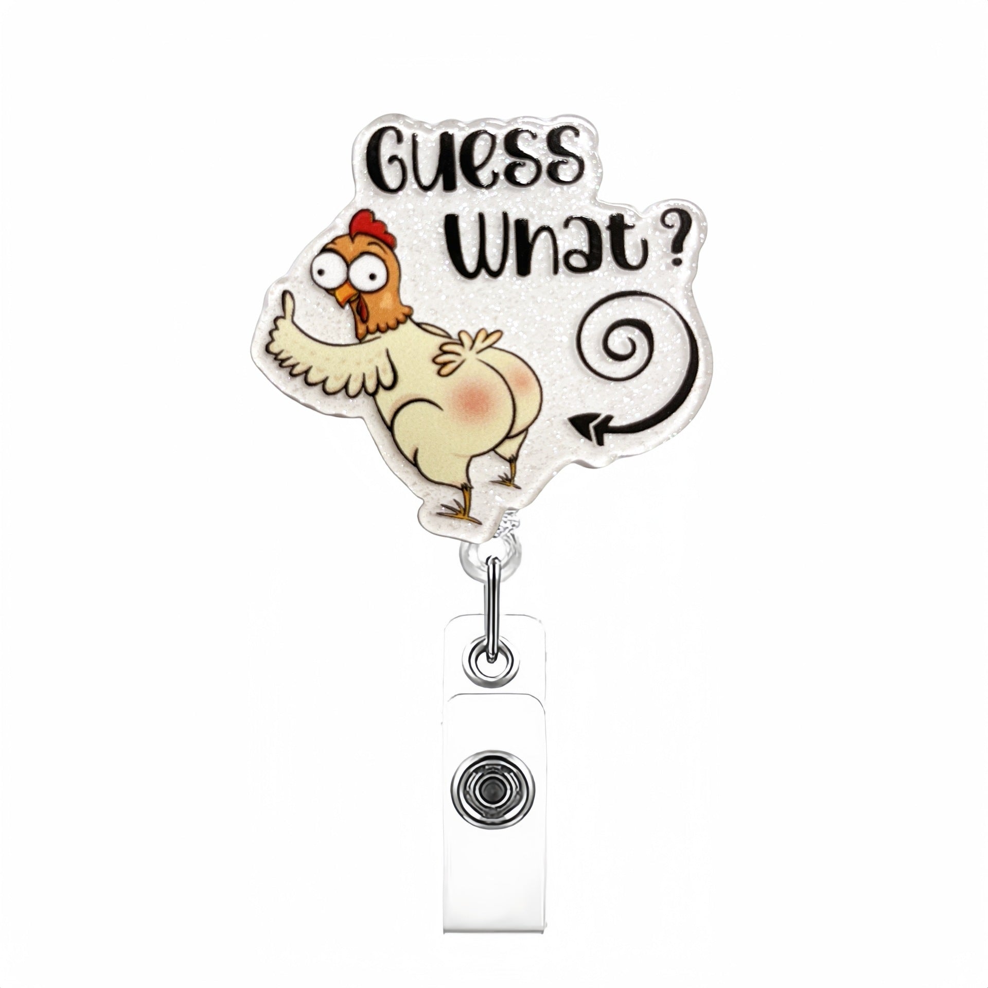 Wholesale Creative Animal Quotes Acrylic DIY Retractable Pull-Down Keychain