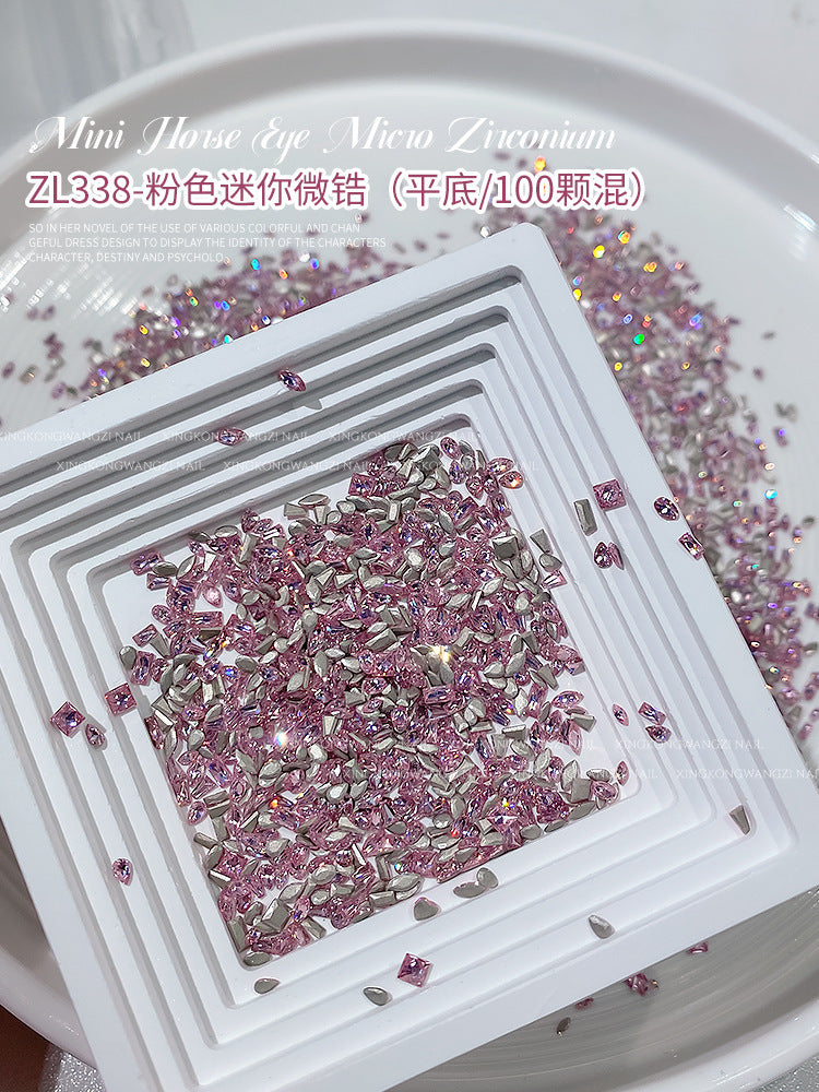 Wholesale 5A Mini Flats Bottom Micro Zirconium Flash Zircon Diamond Nail Stickers