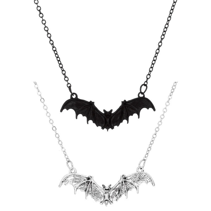 Wholesale Black bat chain goth punk vampire necklace