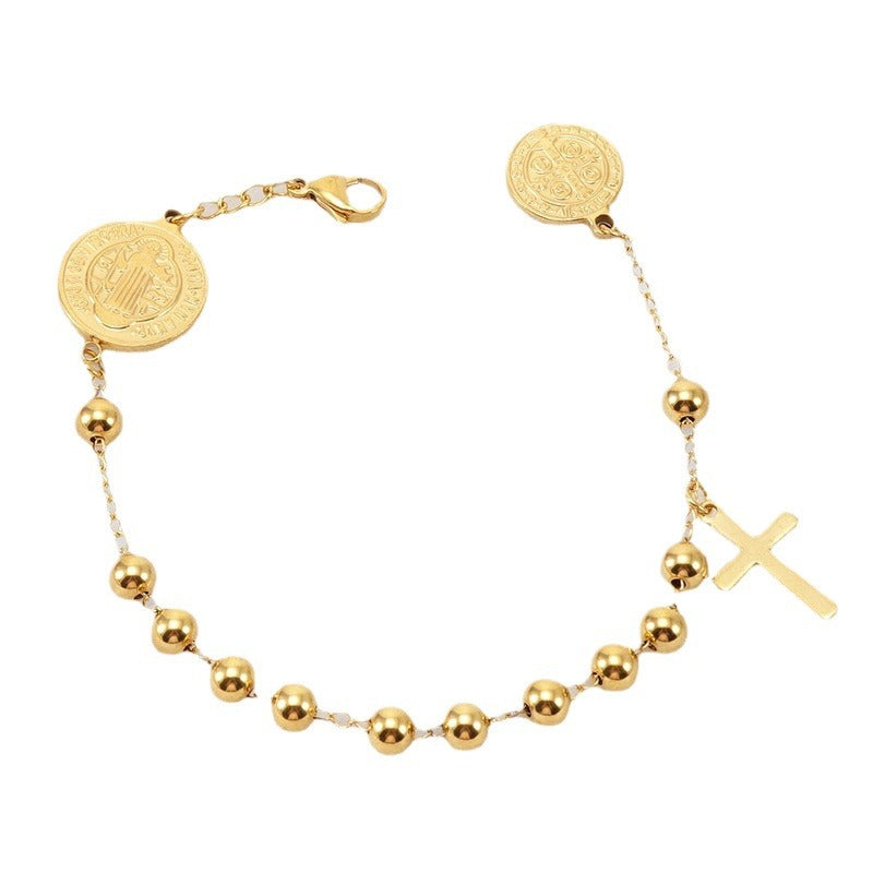 Wholesale 18K Beaded Stainless Steel Bracelet