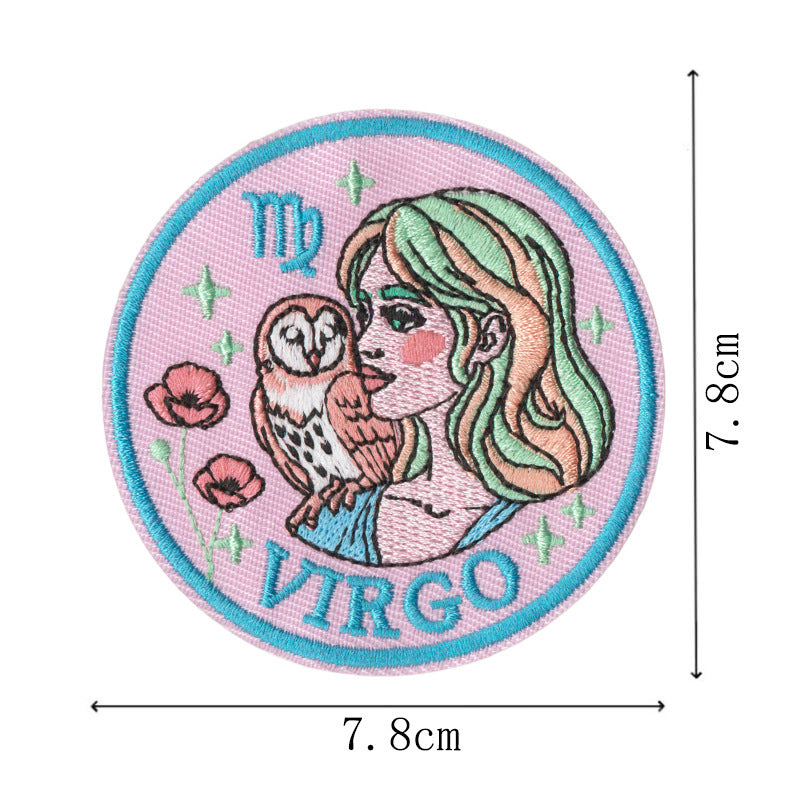 Wholesale Retro Zodiac Embroidered Iron On Patches Set Of 12 Trendy Contion Badges For ets Bags DIY Craft Fashion Accessory