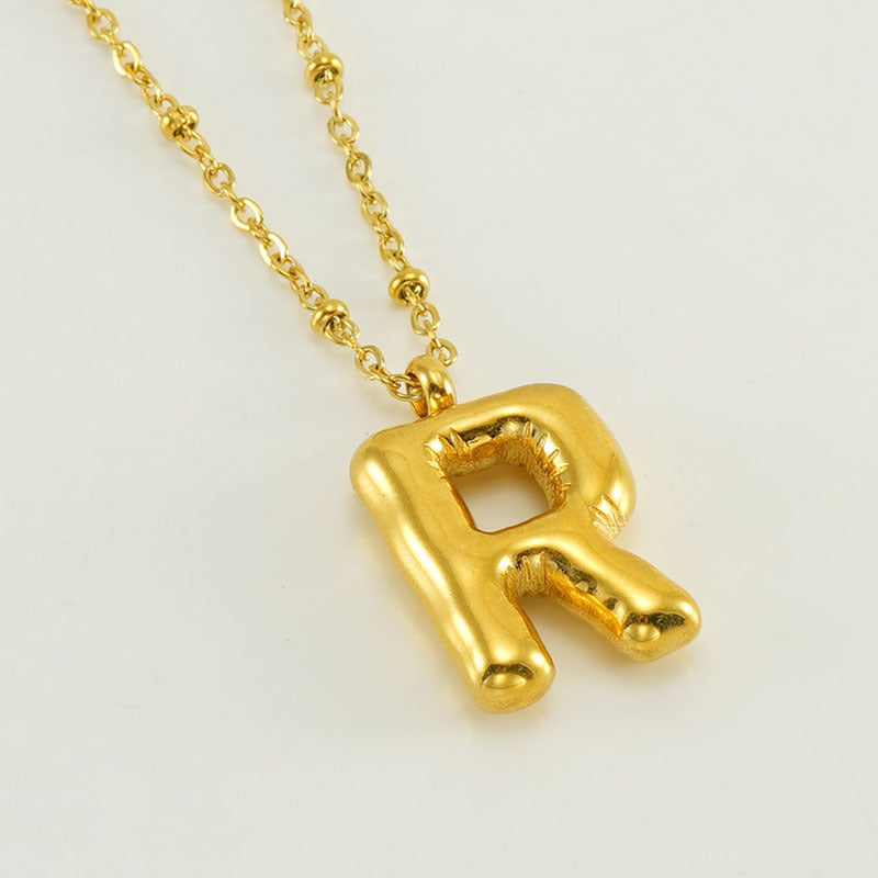 Wholesale Bubble Letter 18K Stainless Steel Necklace