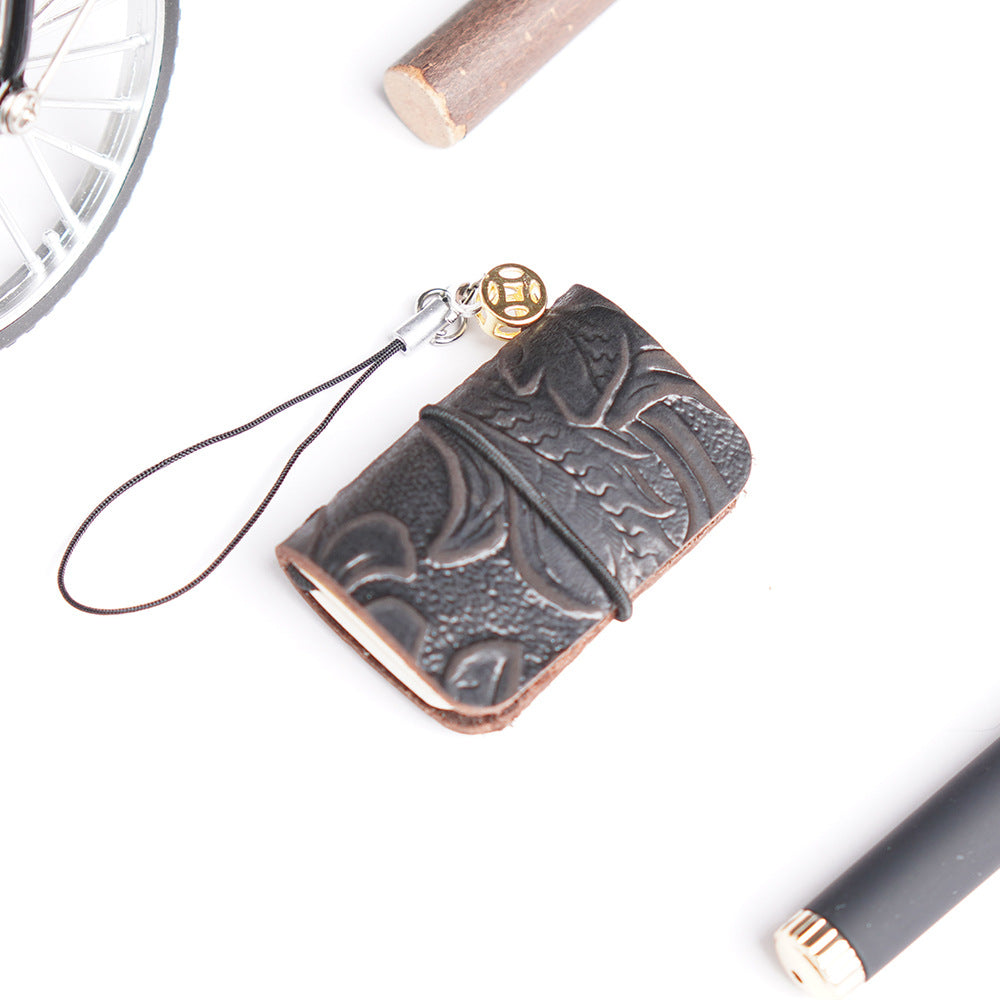 Wholesale mini pocket creative cowhide handmade multi-purpose leather notebook