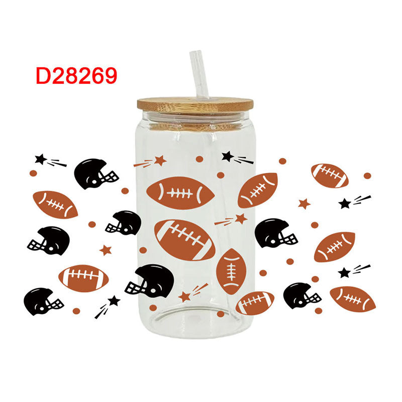 Wholesale Baseball and Football Sports Series 16oz Cup UV DTF Wraps