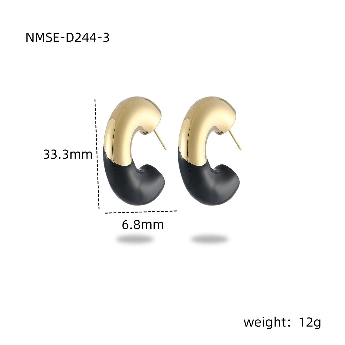 Wholesale Black heart-shaped Stainless Steel Earrings