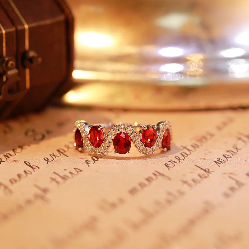 Wholesale of Red Colored Gemstone Copper Rings