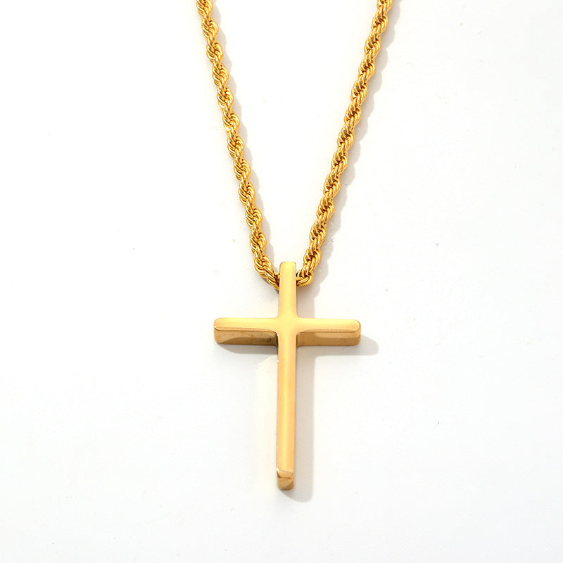 Wholesale Titanium steel polished cross men