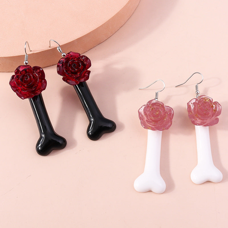 Wholesale Romantic Rose Bone Earrings