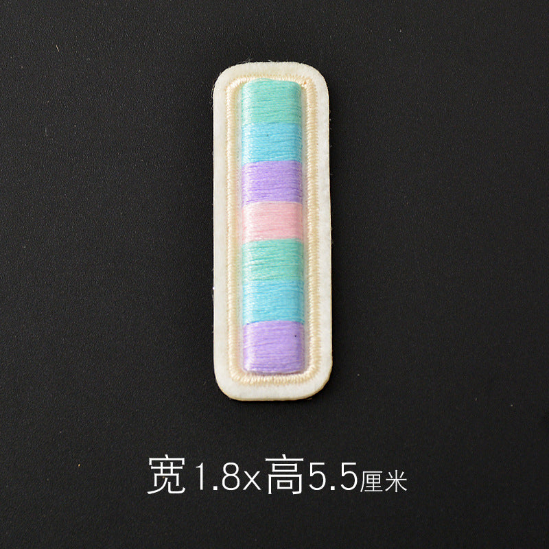 Wholesale Polyester 3D Embroidered Letter Patches Rainbow Self Adhesive DIY Fabric Appliques For Clothing Bags Shoes Hats Boutique Resale