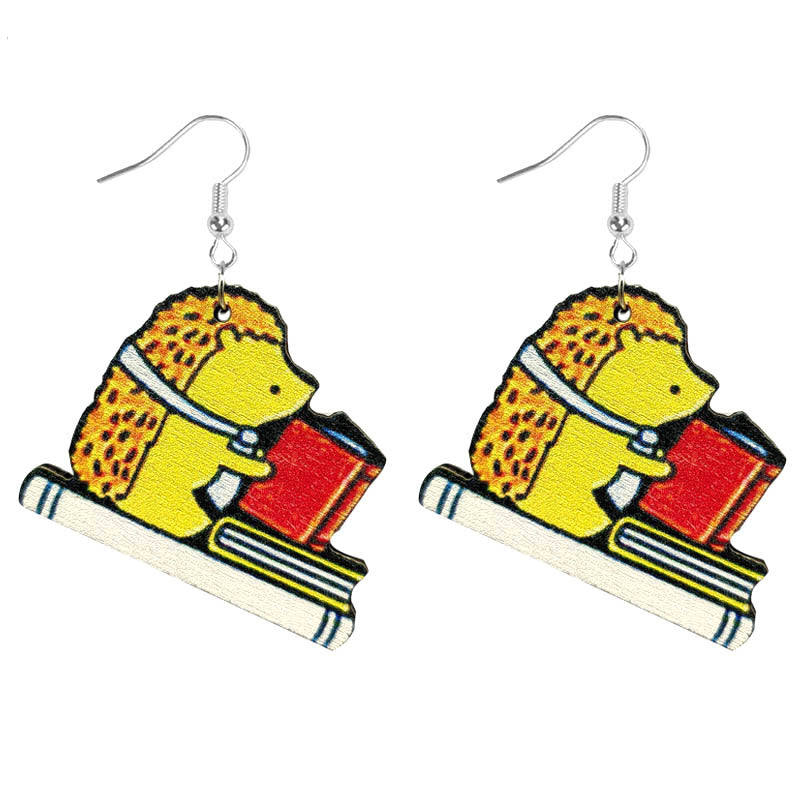 Wholesale Painted Teacher Wooden Earrings