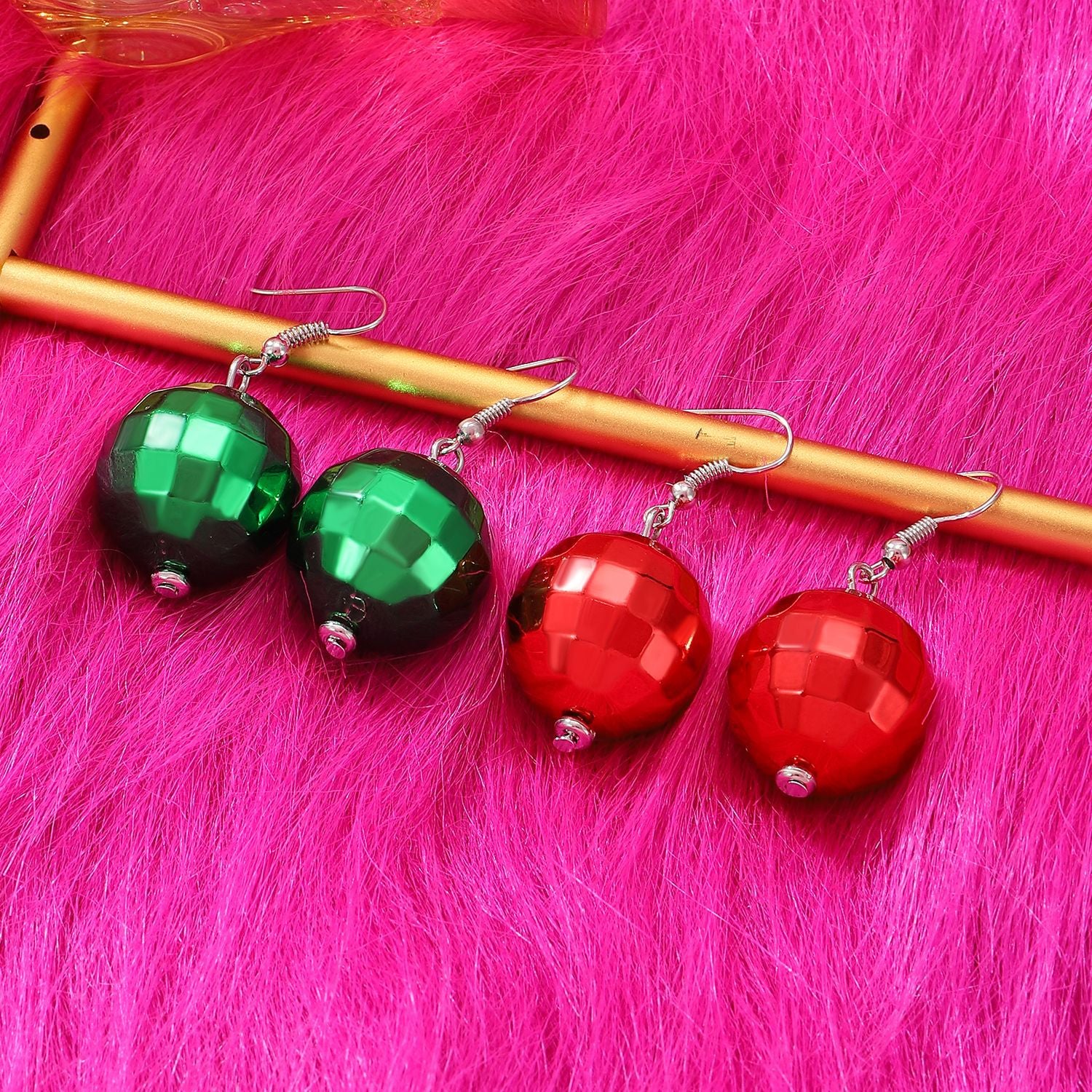 Wholesale Round Earrings Necklace Disco Bracelet Women Set Electroplating Jewelry