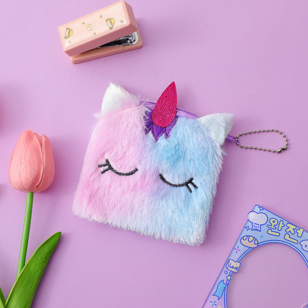 Wholesale Cartoon Unicorn Plush Coin Purse