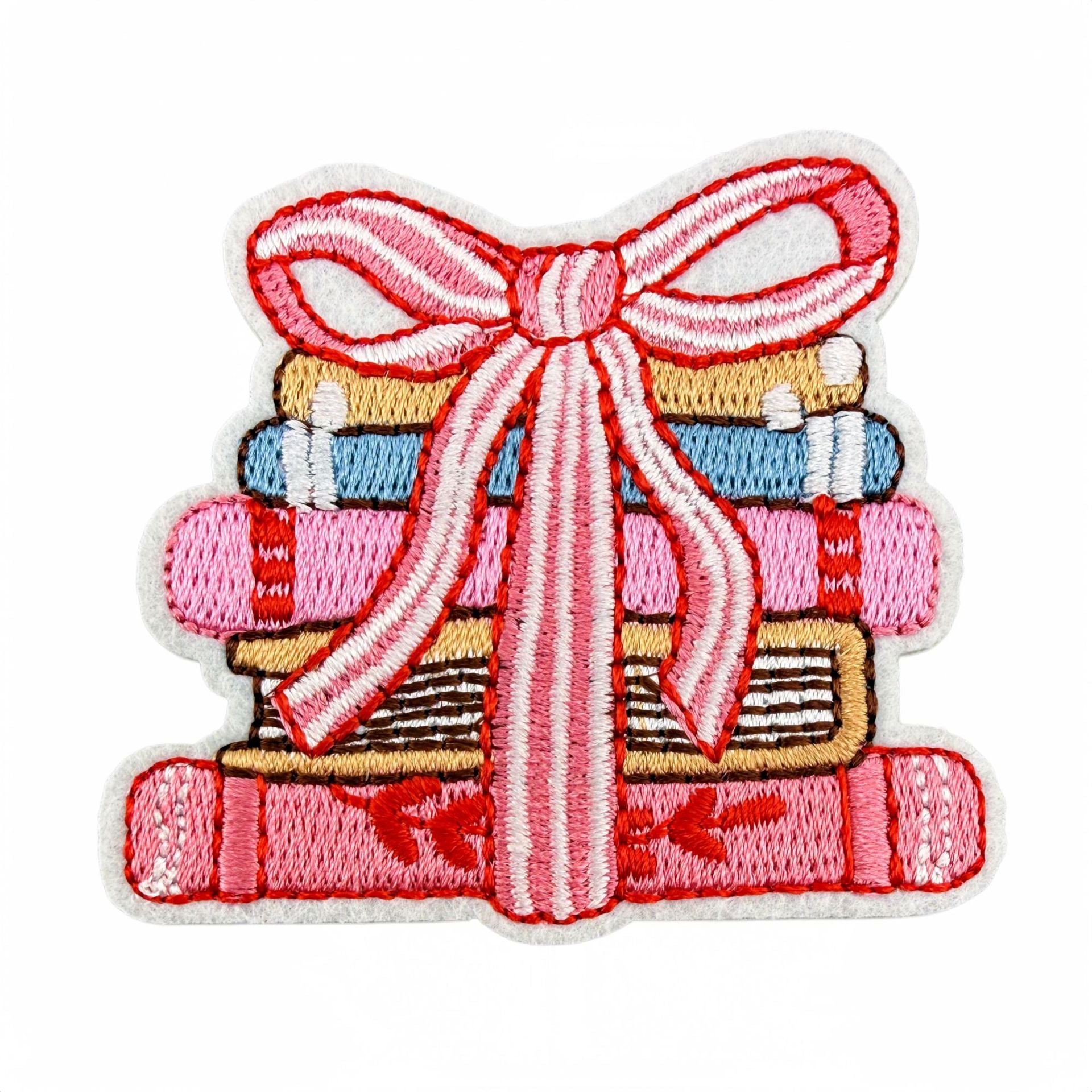 Wholesale Pink Reading Theme Embroidered Patches Book Decorative Stickers 15Pcs For Clothes Bags DIY Gift Boutique Resale