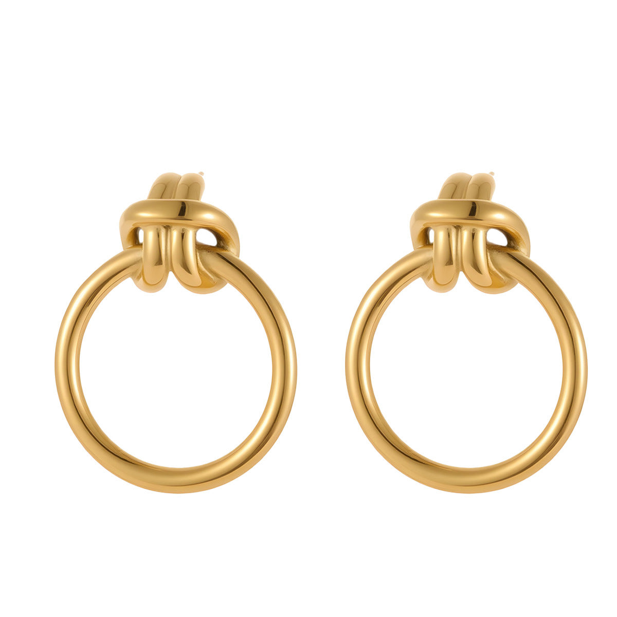 Wholesale Large circular geometric stainless steel earrings