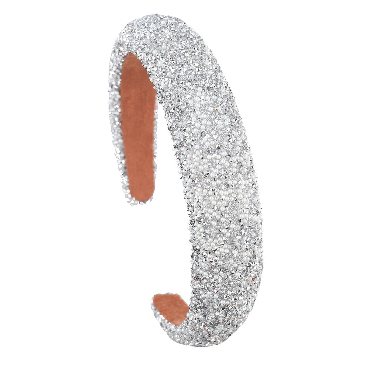 Wholesale Fabric Sponge Colorful Rice Beads Wide-brimmed Headband