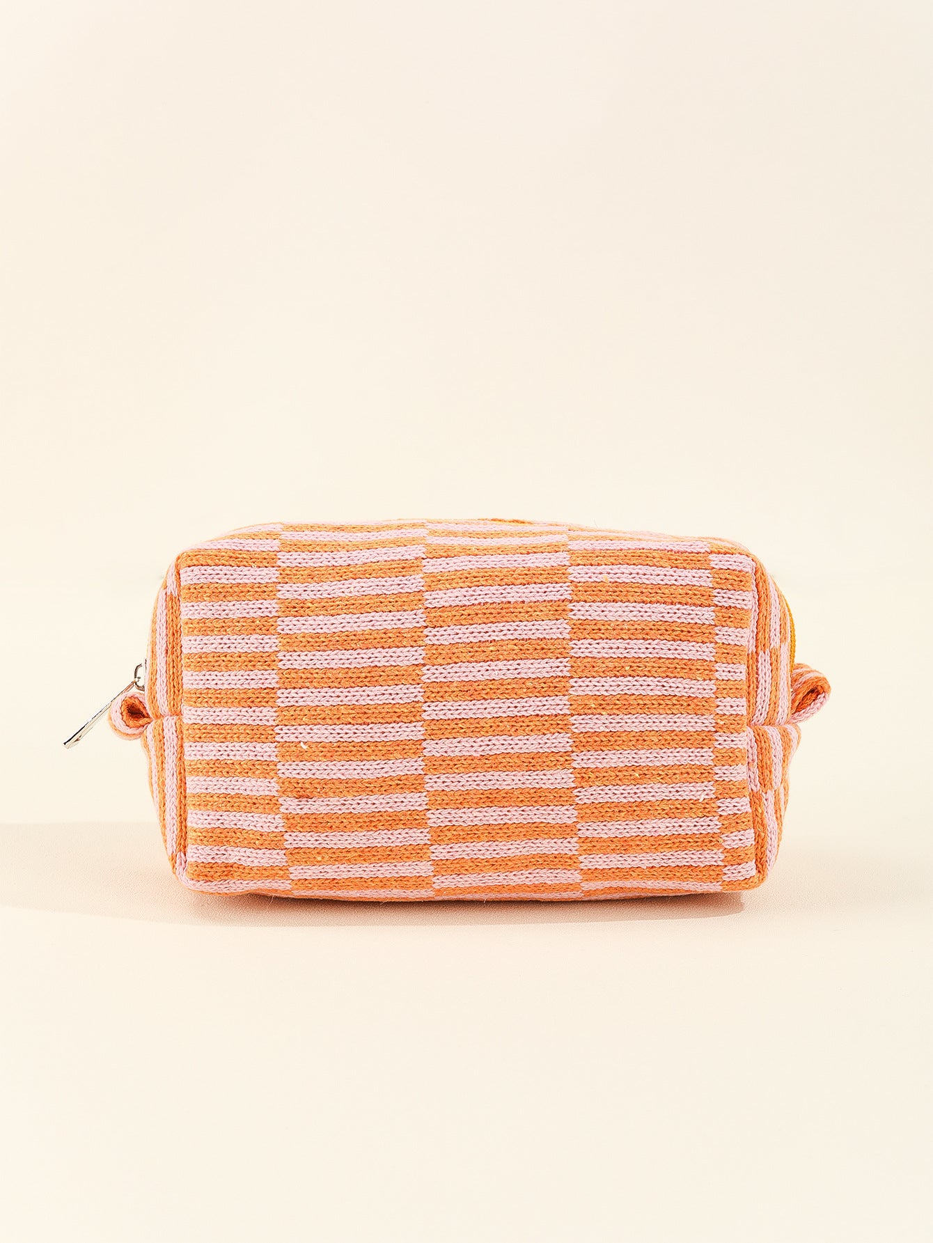 Wholesale Wool Knitted Striped Color Block Plaid Storage Bag