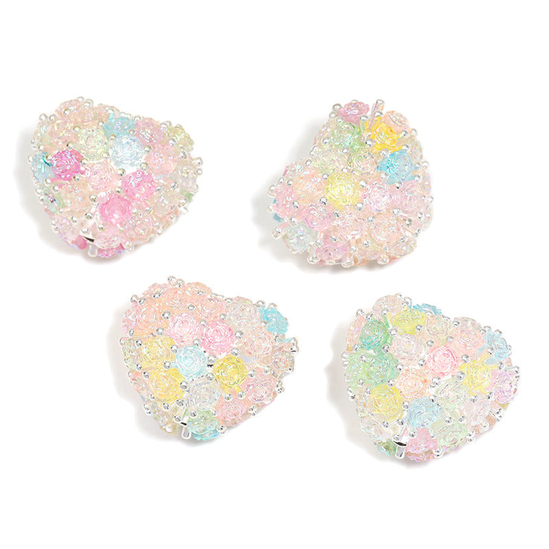 Wholesale 5pcs heart beads fashion crown DIY chain beads