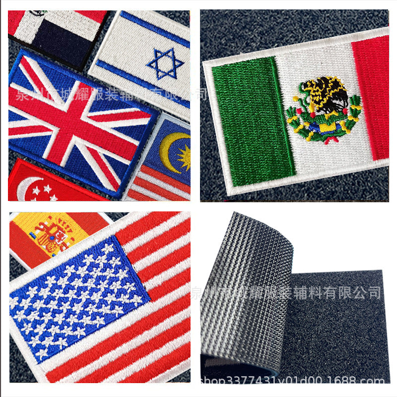 Wholesale English Letter Fabric Patches Custom-Made World Flag Patches