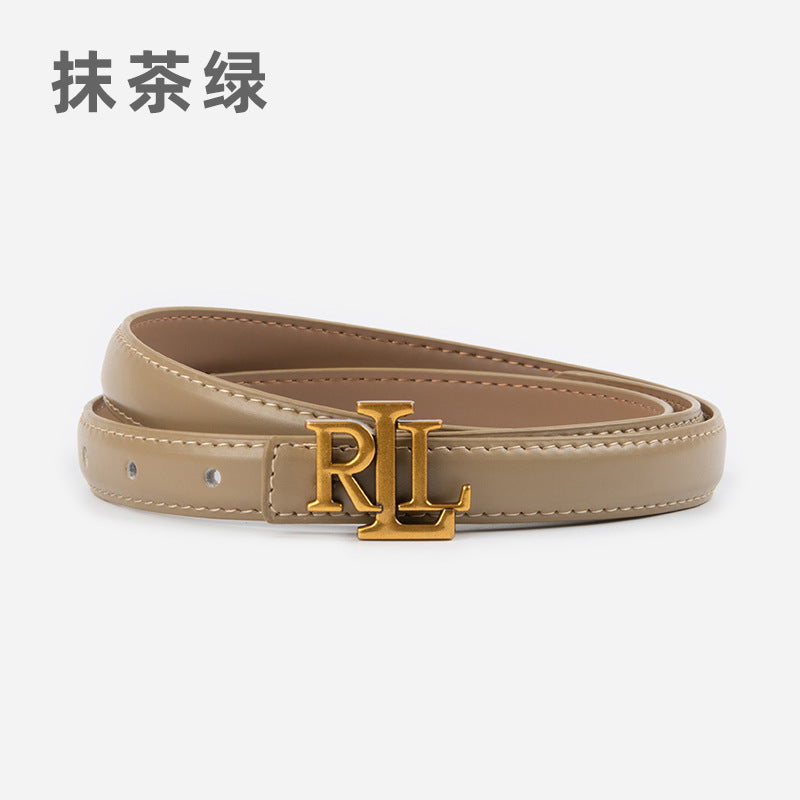 Wholesale Letter genuine leather women' s thin belt cowhide belt