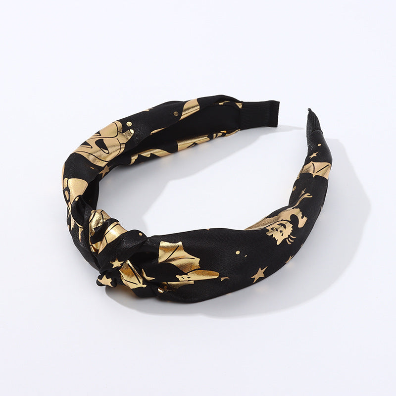 Wholesale Skull Halloween High Skull Knot Fabric Polyester Headband