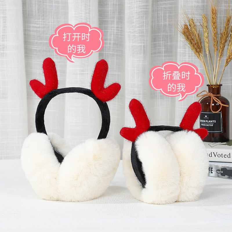Wholesale Warm Plush Winter Girl Cute Antifreeze Folding Ear Warmer