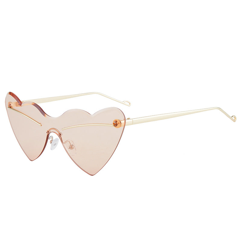 Wholesale Love Style Hip Hop Concave Shape Frameless Trimmed PC Sunglasses